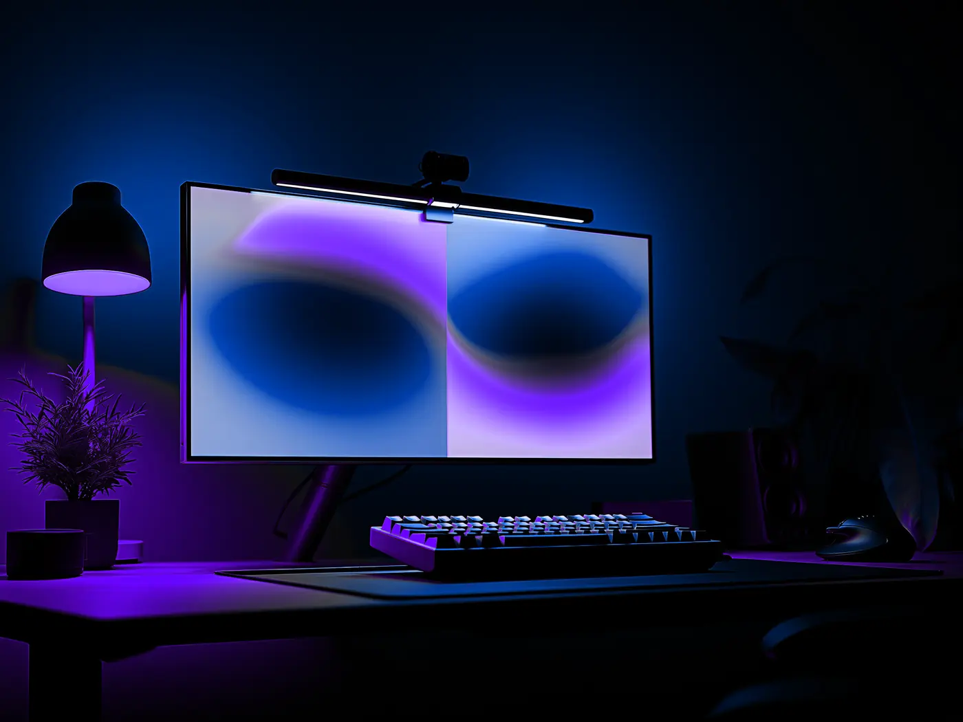 Escritorio de desarrollo de noche: software a medida